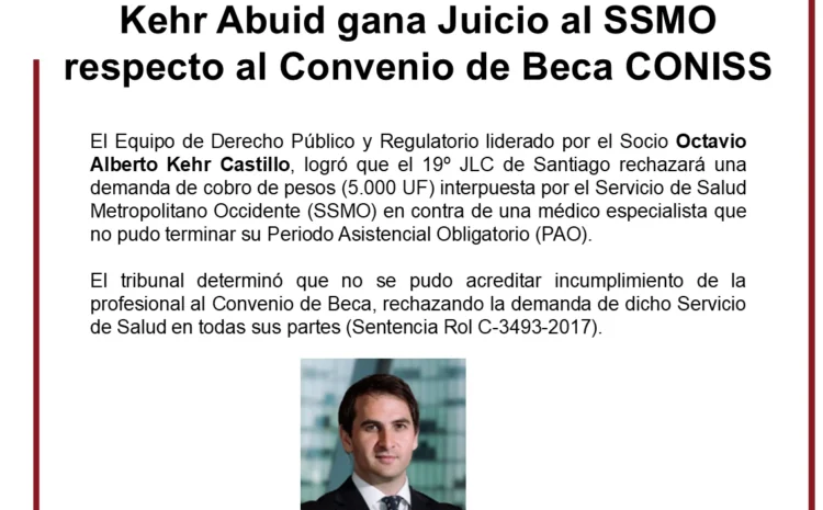  Kehr Abuid gana juicio al SSMO respecto al Convenio de Beca CONISS